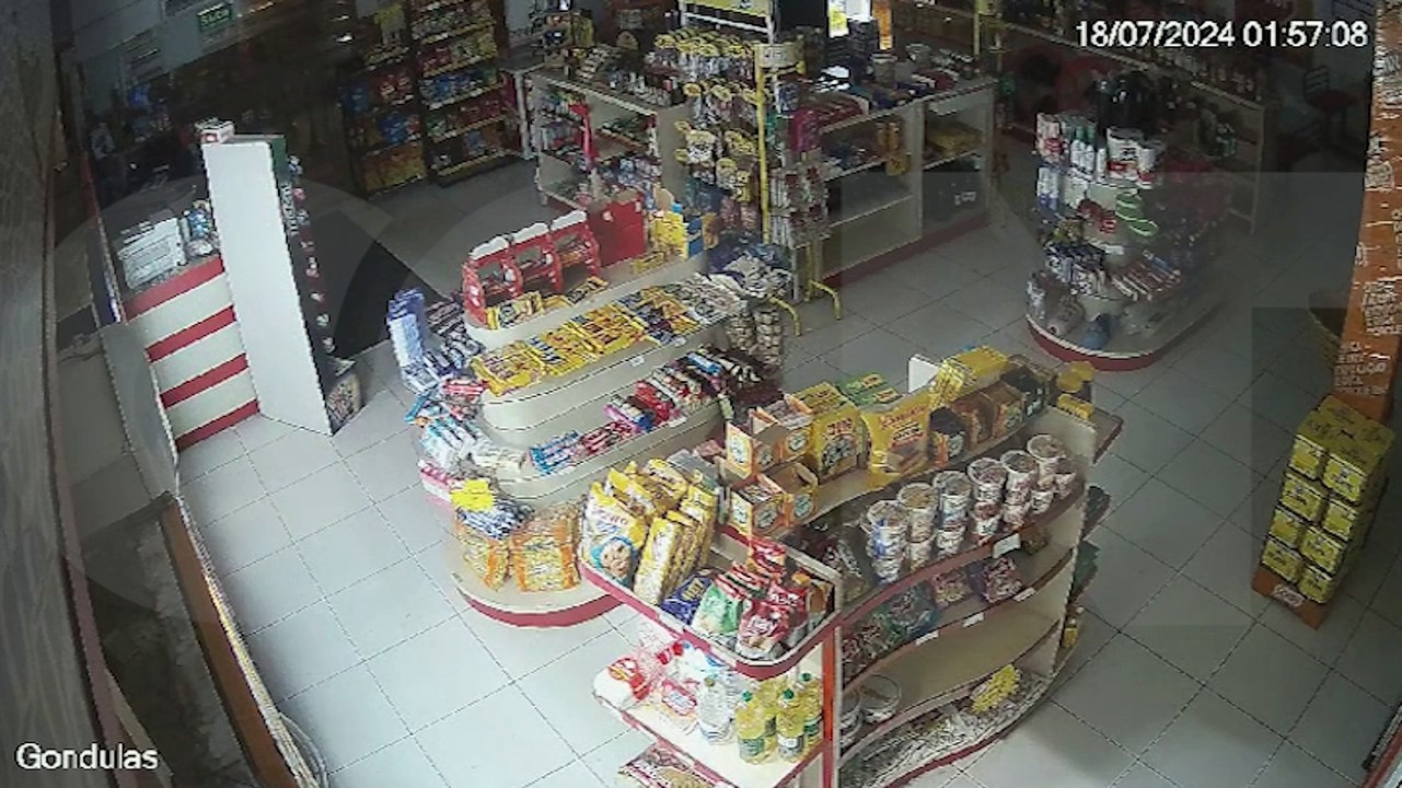 Câmera registra ação de assaltantes em posto de combustíveis de Cascavel