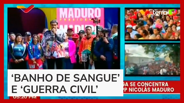 Nicolás Maduro fala em ‘banho de sangue’ e ‘guerra civil’ caso perca eleições na Venezuela