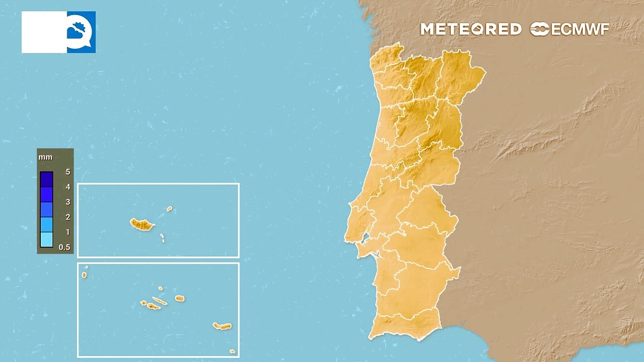 Precipitação esperada para os próximos dias