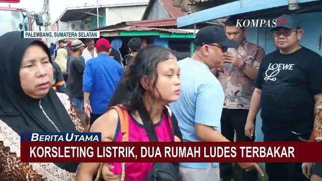 Diduga Korsleting Listrik, 2 Rumah di Palembang Hangus Terbakar