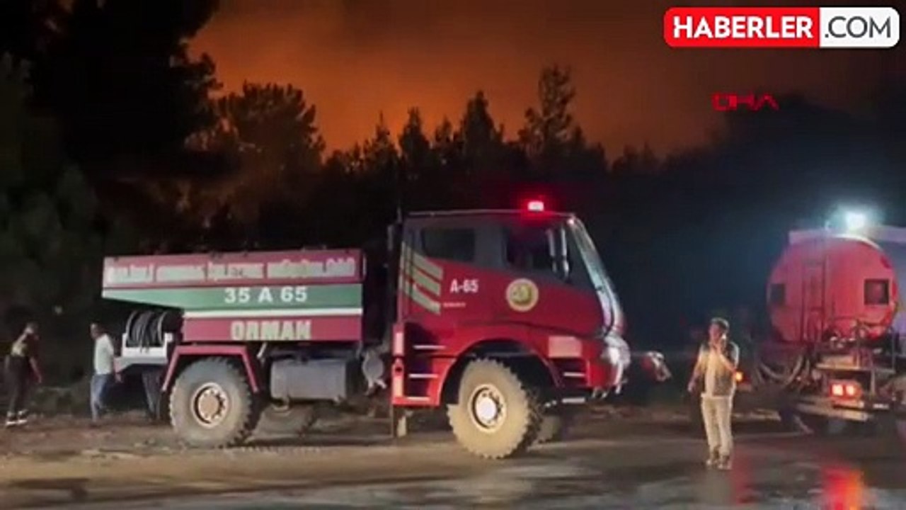 İzmir'deki Orman Yangınında Alevler Piknik Alanına Yaklaşıyor