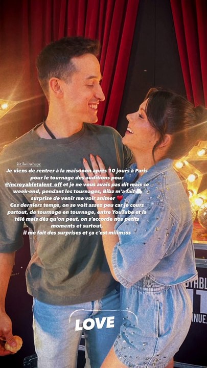 Post de Juju Fitcats qui s'explique sur le fait de voir peu son amoureux Tibo InShape