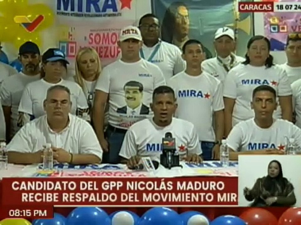 Movimiento Mira expresa su respaldo al candidato Nicolás Maduro