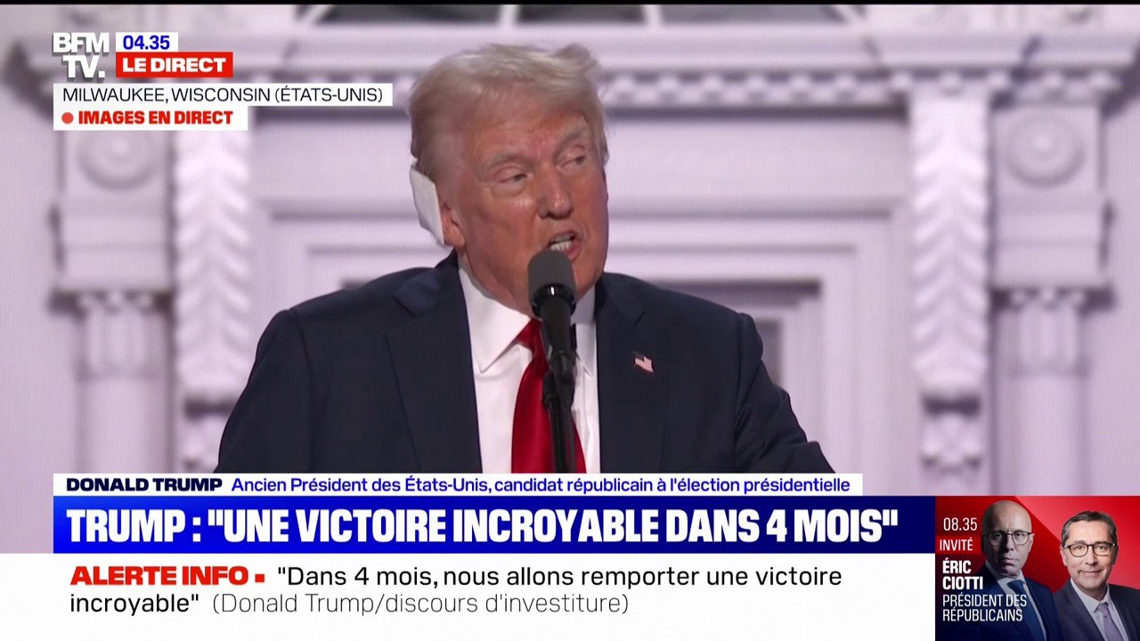 "Un souvenir traumatisant": Donald Trump évoque la tentative d'assassinat dont il a été la cible en Pennsylvanie