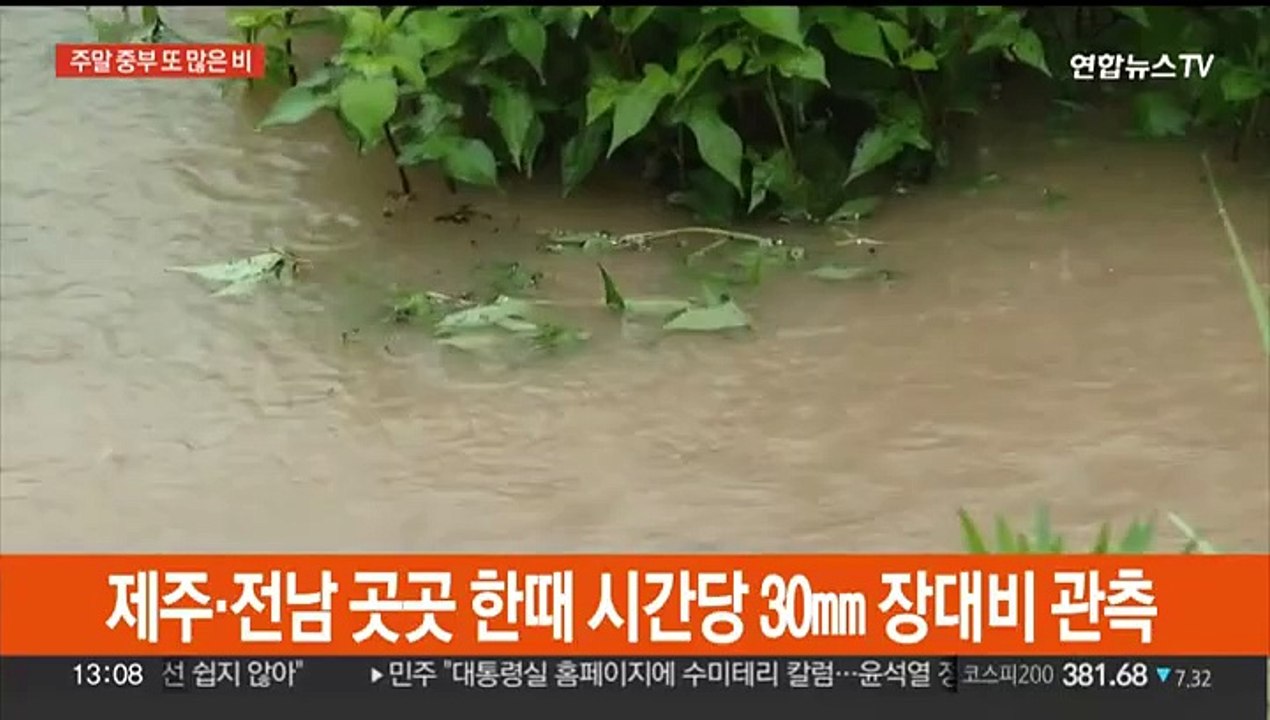 남부 곳곳 장맛비…주말 중부 또 폭우 최대 150㎜