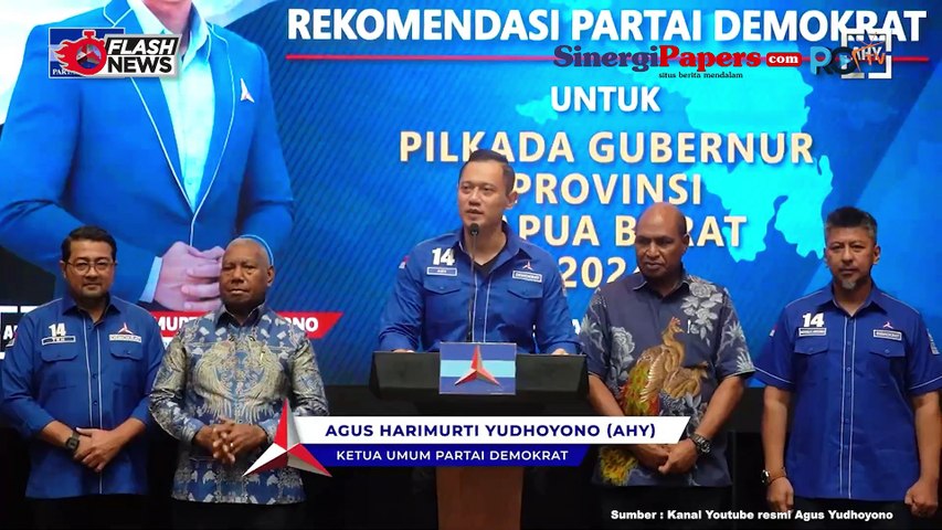 AHY Serahkan Rekomendasi Partai Demokrat Untuk Pilgub Papua Barat