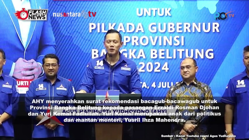 Serahkan Rekomendasi Partai Demokrat untuk Pilgub Bangka