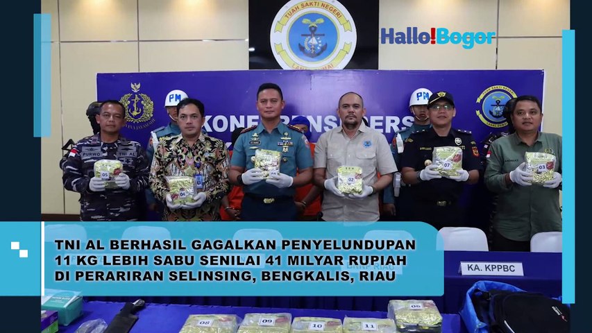 TNI AL Gagalkan Penyelundupan 11 Kg Sabu Senilai 41 Milyar di Perairan Bengkalis, Riau