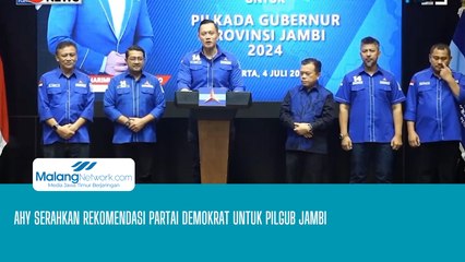 AHY Serahkan Rekomendasi Partai Demokrat Untuk Pilgub Jambi