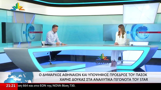 Ο Δήμαρχος Αθηναίων και Υποψήφιος Πρόεδρος ΠΑΣΟΚ-ΚΙΝΑΛ, Χάρης Δούκας στο STAR