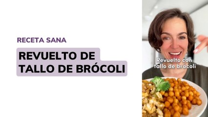 Receta vegetariana de revuelto de tallo de brócoli con soja