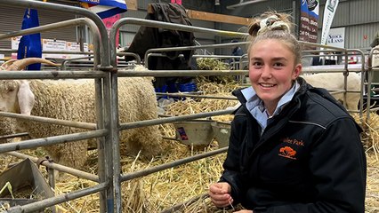 Jacey Ferguson with supreme champion Angora goat | Stock & Land