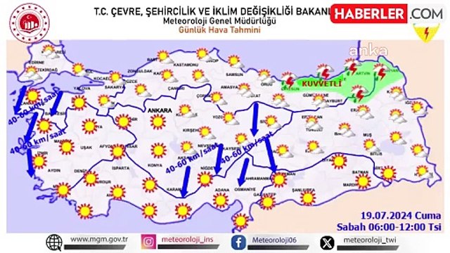 Doğu Karadeniz ve Doğu Anadolu'da Kuvvetli Yağış Bekleniyor