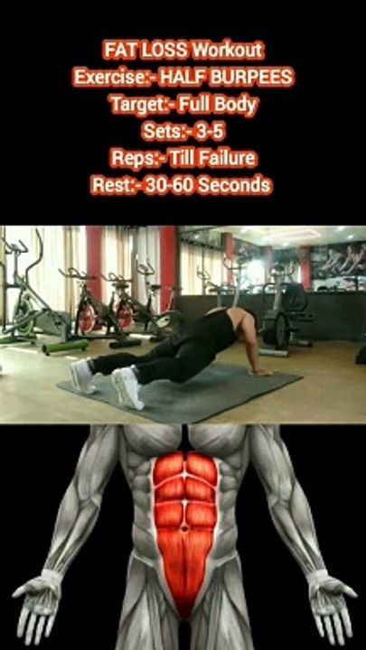 ❌ HALF BURPEES ✔️ Which exercise is most effective for FAT LOSS at Home?  #heermlgangaputra #naturalbodybuilding #fitness #workout #gym #muscle #training #tips