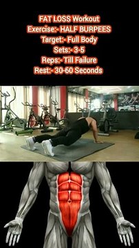 ❌ HALF BURPEES ✔️ Which exercise is most effective for FAT LOSS at Home? #heermlgangaputra #naturalbodybuilding #fitness #workout #gym #muscle #training #tips
