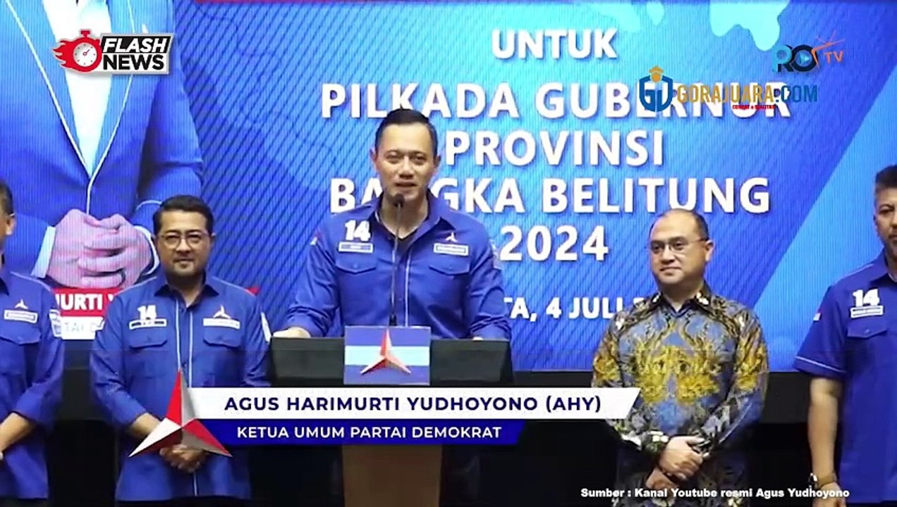 AHY SERAHKAN REKOMENDASI PARTAI DEMOKRAT UNTUK PILGUB BANGKA BELITUNG