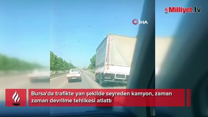 Yan giden kamyon yürekleri ağza getirdi