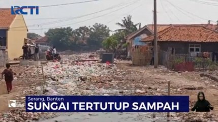 Sungai Dipenuhi Sampah Plastik hingga Hambat Aliran Air di Serang