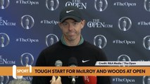 Tough start for McIlroy and Woods at The Open
