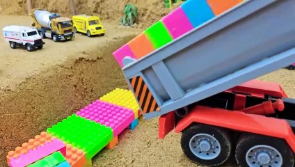 Collection funny videos toy bridge construction vehicles