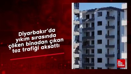 Diyarbakır’da yıkım sırasında çöken binadan çıkan toz trafiği aksattı