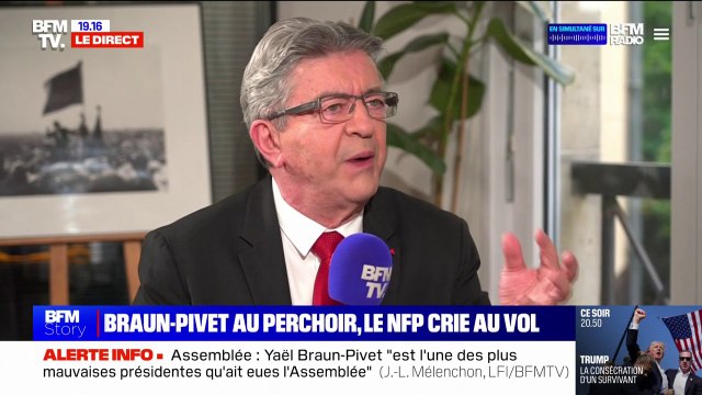 Yaël Braun-Pivet réélue à la présidence de l'Assemblée: Nous sommes en train de regarder de quelle manière le recours peut être le plus efficace , déclare Jean-Luc Mélenchon