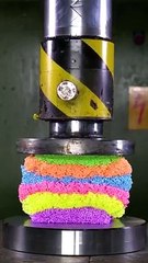 Color crush with 150 ton hydraulic press #satisfying #hydraulicpress #colors
