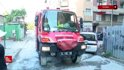 Fatih’te beton mikseri binaya çarptı