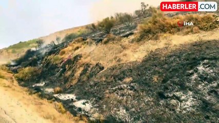 Sinop'ta örtü yangını: Zarar gören 5 hektar alan böyle görüntülendi