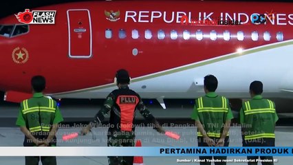 PRESIDEN JOKOWI TIBA DARI ABU DHABI DI PANGKALAN TNI AU HALIM PERDANAKUSUMA DISAMBUT KAPOLRI JENDERAL POLISI LISTYO SIGIT PRABOWO