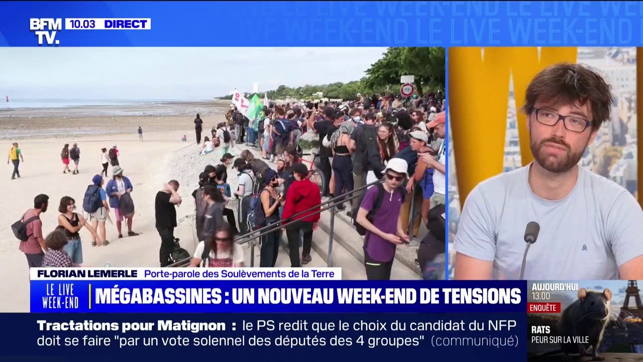 Mégabassines: "La suite, c'est de bloquer le port" de La Rochelle, affirme Florian Lemerle, porte-parole des Soulèvements de la Terre