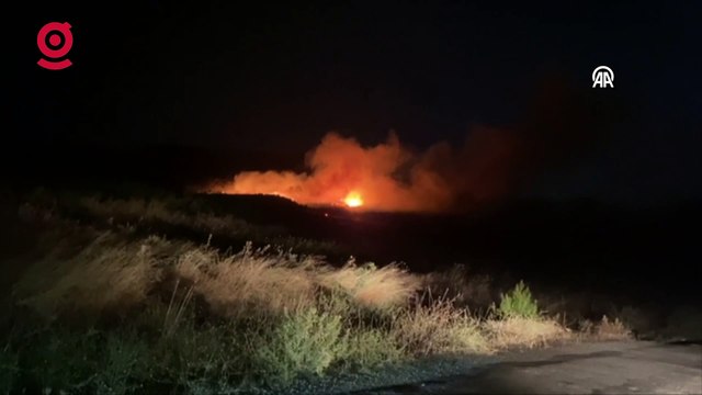 Ayvacık ilçesinde çıkan orman yangınına müdahale ediliyor