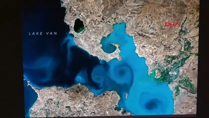 Van Gölü’ndeki akıntı Astronot Kate Rubins'in uzaydan çektiği fotoğrafa böyle yansımış