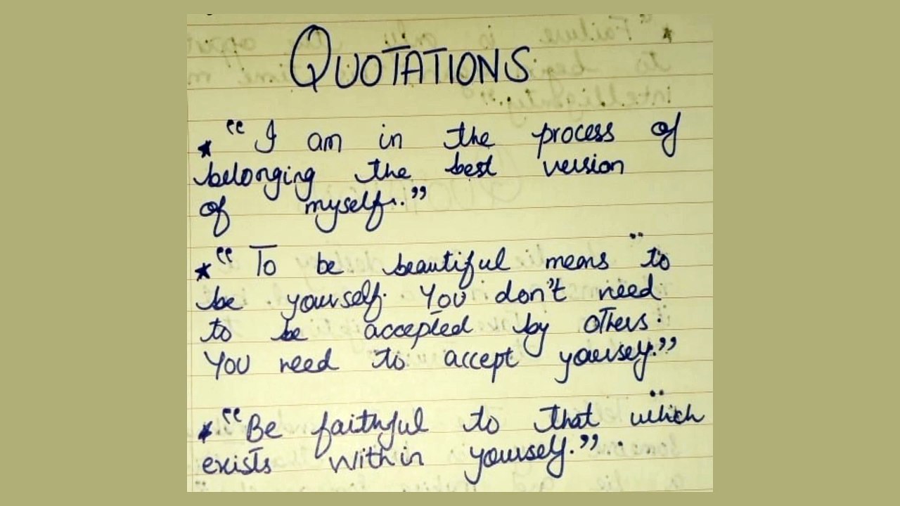 Quotation on myself