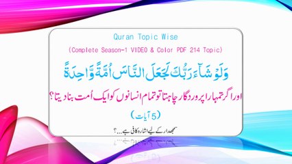 Topic 013 Aur Agar Allah Chata Toh Saare Insaano Ko - [5 Aayaat - Arabic & Urdu] - Quran Topic Wise - HD