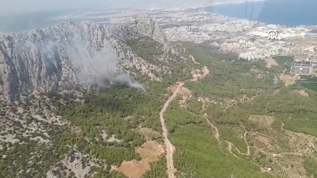 Antalya'nın Konyaaltı ilçesinde orman yangını