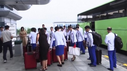 북한 선수단 오늘 오전 평양 출발...AP 영상 공개 / YTN