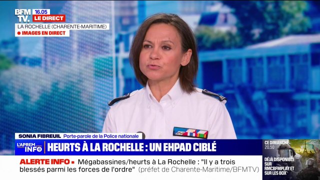 Manifestation contre les mégabassines: Les 3.000 policiers et gendarmes mobilisés aujourd'hui à La Rochelle ont à faire face à des exactions, à des violences , déclare Sonia Fibreuil