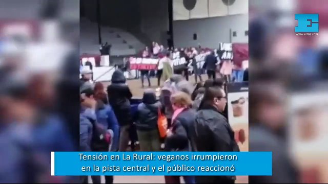 Tensión en La Rural: veganos irrumpieron en la pista central y el público reaccionó