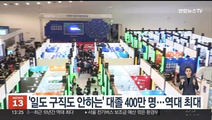 '일도 구직도 안하는' 대졸 400만명…역대 최대