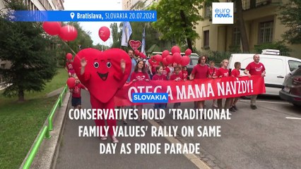 Pride festival in Slovakia sees competition from 'family values' rally