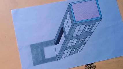 Easy house 3d drawing on paper | easy drawing on paper