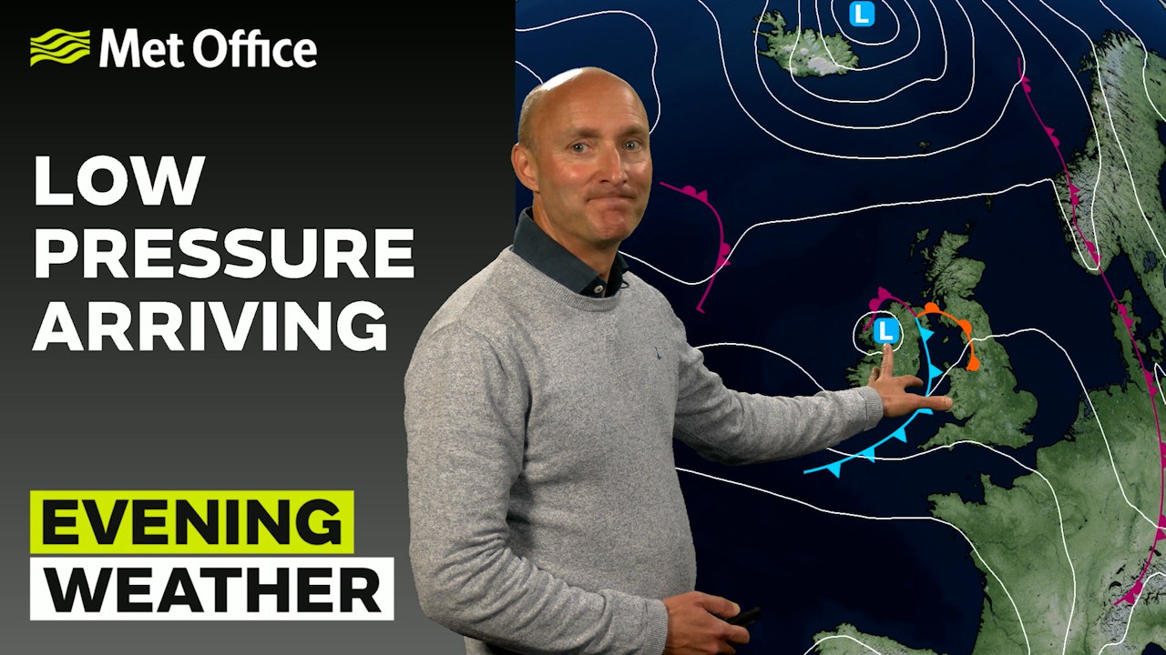 Met Office Evening Weather Forecast 21/07/24- Rain moving eastwards