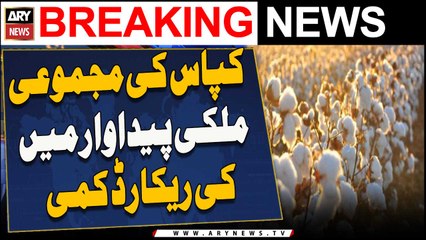 Kapas Ki Majmoi Mulki Pedawar Mein 48 Fisad Ki Record Kami