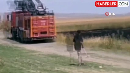 Van'da tarım arazisinde yangın