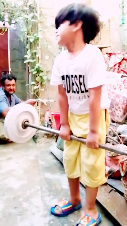 My son lifting