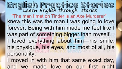 The man I met on Tinder is an Axe Murderer | Learn English Through Story