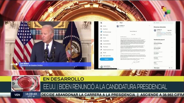 Joe Biden renuncia a su candidatura presidencial