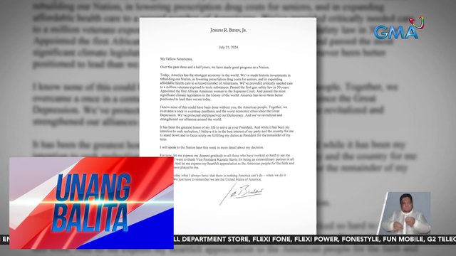 U.S. Pres. Biden, aatras sa 2024 U.S. Presidential race; inendorso si U.S. VP Kamala Harris bilang kapalit | Unang Balita