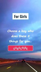 Choose a boy who does these 5 | For Girls #shorts #viral